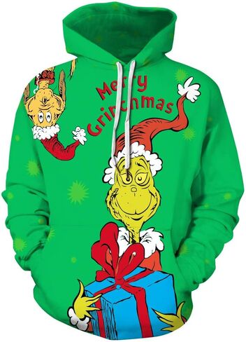 Gloria&Sarah Ugly Christmas Sweaters Sweatshirt Outfits for Women Men Funny Shirts Tops 3D Cute Hoodie Pullover in Saudi Arabia