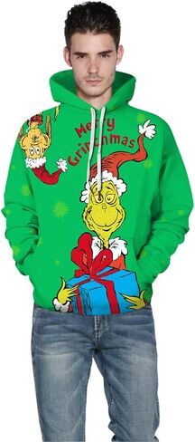 Gloria&Sarah Ugly Christmas Sweaters Sweatshirt Outfits for Women Men Funny Shirts Tops 3D Cute Hoodie Pullover in Saudi Arabia