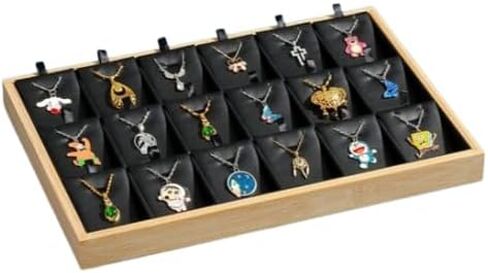 Jewelry Tray 18Grids Pendants Organizer Necklaces Displaycase Green Jewelrystorage Holder in Saudi Arabia