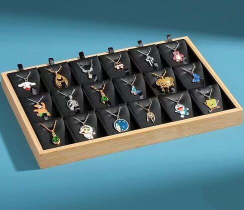 Jewelry Tray 18Grids Pendants Organizer Necklaces Displaycase Green Jewelrystorage Holder in Saudi Arabia