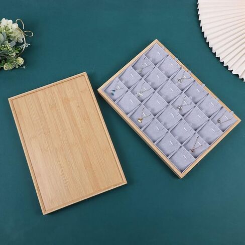 Jewelry Tray 18Grids Pendants Organizer Necklaces Displaycase Green Jewelrystorage Holder in Saudi Arabia