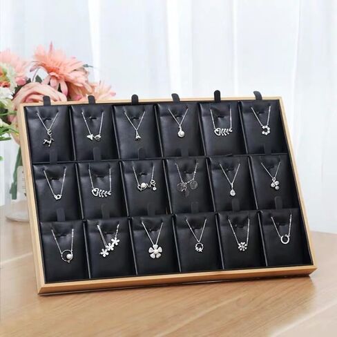 Jewelry Tray 18Grids Pendants Organizer Necklaces Displaycase Green Jewelrystorage Holder in Saudi Arabia