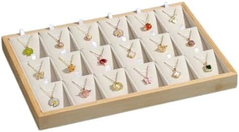 Jewelry Tray 18Grids Pendants Organizer Necklaces Displaycase Green Jewelrystorage Holder in Saudi Arabia