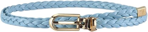 Women's Faux Leather Thin Braided Belt Fashion Belt Buckle Holeless Cute Metal D Ring Summer Skinny Tie Belt in Kuwait