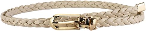 Women's Faux Leather Thin Braided Belt Fashion Belt Buckle Holeless Cute Metal D Ring Summer Skinny Tie Belt in Kuwait