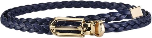 Women's Faux Leather Thin Braided Belt Fashion Belt Buckle Holeless Cute Metal D Ring Summer Skinny Tie Belt in Kuwait