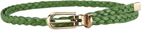 Women's Faux Leather Thin Braided Belt Fashion Belt Buckle Holeless Cute Metal D Ring Summer Skinny Tie Belt in Kuwait