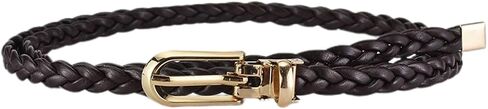 Women's Faux Leather Thin Braided Belt Fashion Belt Buckle Holeless Cute Metal D Ring Summer Skinny Tie Belt in Kuwait