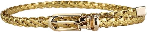 Women's Faux Leather Thin Braided Belt Fashion Belt Buckle Holeless Cute Metal D Ring Summer Skinny Tie Belt in Kuwait