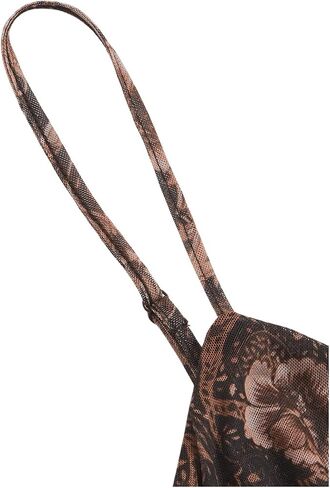 Floerns Women's Floral Print Tie Front Spaghetti Strap Vintage Cami Short Dress in Saudi Arabia