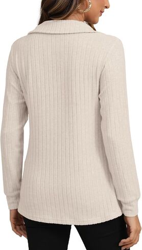 YSYOKOW Womens Long Sleeve Tops Trendy V Neck T Shirts Business Casual Blouses Dressy Collared Tunic in Saudi Arabia