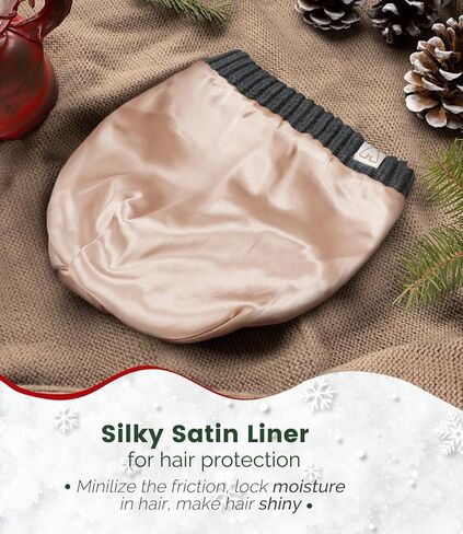 قبعة كوخ المرأة الساتان اصطف قبعة الشتاء القبعات الحرير اصطف قبعة مترهل للشعر لينة كابل متماسكة قبعة دافئة مكتنزة قبعة in Kuwait