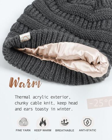 قبعة كوخ المرأة الساتان اصطف قبعة الشتاء القبعات الحرير اصطف قبعة مترهل للشعر لينة كابل متماسكة قبعة دافئة مكتنزة قبعة in Kuwait