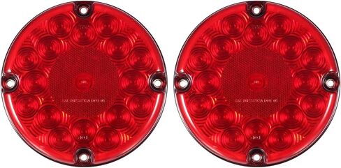 2x 7 Inch Round Led Trailer Tail Lights Red 17 LED Reflex Lens Submersible Truck Trailer Bus RV UTV Motorhome Rear Stop Turn Tail Brake Lights Lamps Sealed Surface Mount 10-30V in Kuwait