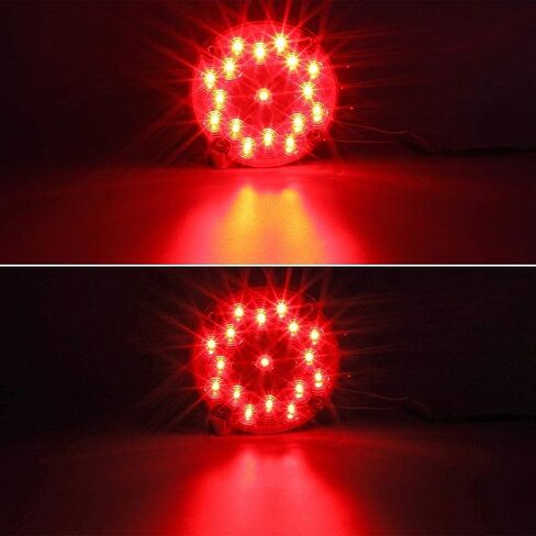 2x 7 Inch Round Led Trailer Tail Lights Red 17 LED Reflex Lens Submersible Truck Trailer Bus RV UTV Motorhome Rear Stop Turn Tail Brake Lights Lamps Sealed Surface Mount 10-30V in Kuwait