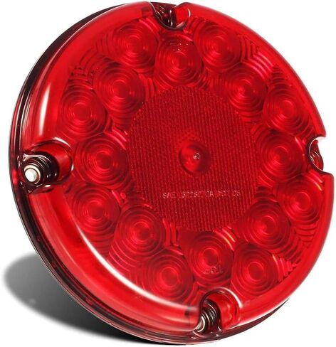 2x 7 Inch Round Led Trailer Tail Lights Red 17 LED Reflex Lens Submersible Truck Trailer Bus RV UTV Motorhome Rear Stop Turn Tail Brake Lights Lamps Sealed Surface Mount 10-30V in Kuwait