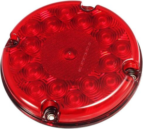 2x 7 Inch Round Led Trailer Tail Lights Red 17 LED Reflex Lens Submersible Truck Trailer Bus RV UTV Motorhome Rear Stop Turn Tail Brake Lights Lamps Sealed Surface Mount 10-30V in Kuwait
