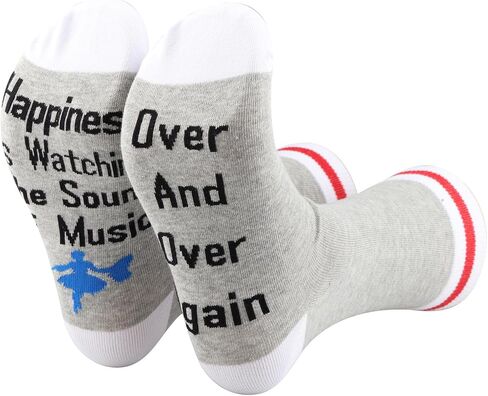 PXTIDY Sound Music Musical Socks Broadway Musical Gifts Happiness Is Watching Music Theatre Novelty Socks Theater Gifts in Kuwait