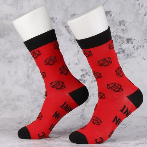 JXGZSO D20 RPG Lover Gift Chaotic Stupid Is Not An Alignment Dungeon Master Socks Dragons Gamer Gift D20 Dice Socks in Saudi Arabia