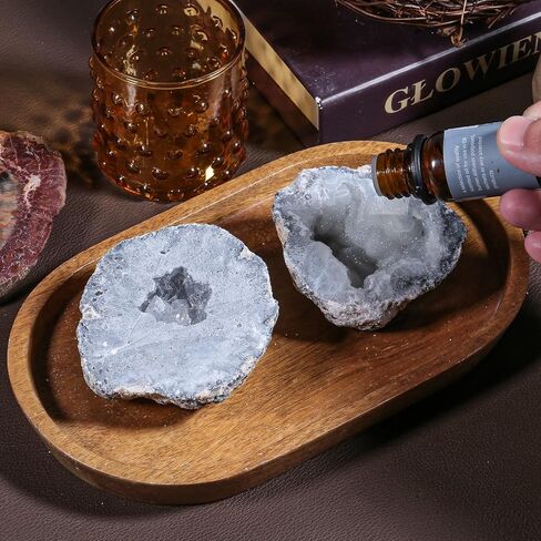 moonsix 0.22-0.44 Lb Natural Quartz Geode Agate Stone Healing Crystal Cluster Mineral Specimen for Positive Energy, Reiki, Wicca, Home Office Decor in Kuwait