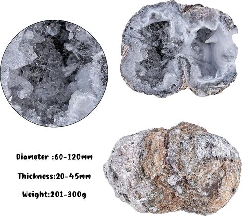 moonsix 0.22-0.44 Lb Natural Quartz Geode Agate Stone Healing Crystal Cluster Mineral Specimen for Positive Energy, Reiki, Wicca, Home Office Decor in Kuwait