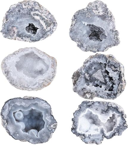 moonsix 0.22-0.44 Lb Natural Quartz Geode Agate Stone Healing Crystal Cluster Mineral Specimen for Positive Energy, Reiki, Wicca, Home Office Decor in Kuwait