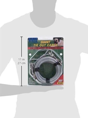Coastal Pet Titan Giant Cable Dog Tie Out - Heavy-Duty Dog Tie Out Cable - Cable Tie Out for Dogs up to 150 lbs - Rust-Resistant Pet Tie Out Cable - Quality Dog Supplies - 10' in Kuwait