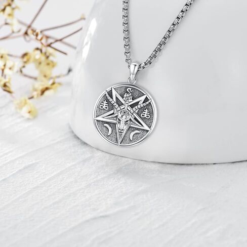 Pentagram/Celtic Knot/Witches Knot/Santa Muerte/Triple Moon Goddess/Baphomet/Hecate Necklace Sterling Silver Magic Wiccan Amulet Pagan Jewelry for Women Men in Saudi Arabia