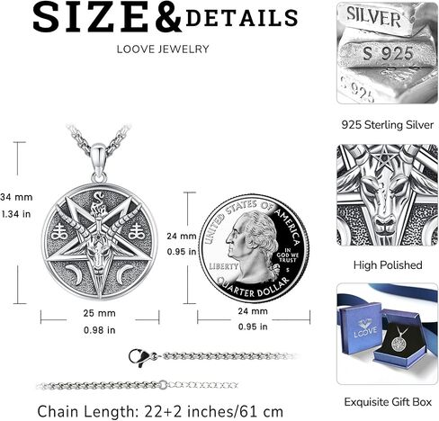 Pentagram/Celtic Knot/Witches Knot/Santa Muerte/Triple Moon Goddess/Baphomet/Hecate Necklace Sterling Silver Magic Wiccan Amulet Pagan Jewelry for Women Men in Saudi Arabia