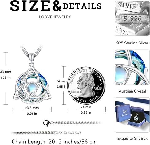 Pentagram/Celtic Knot/Witches Knot/Santa Muerte/Triple Moon Goddess/Baphomet/Hecate Necklace Sterling Silver Magic Wiccan Amulet Pagan Jewelry for Women Men in Saudi Arabia