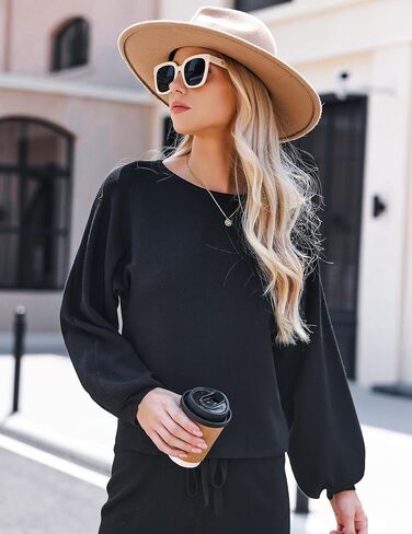 Ekouaer Lounge Sets for Women 2 Piece Sets Knit Sets Long Sleeve Winter Sweater Wide Leg Pants Outfits in Saudi Arabia