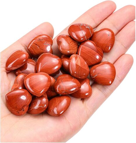 Jovivi 20pcs Heart Crystals 0.8 * 0.4 Inches Natural Rose Quartz Healing Crystal Carved Polished Hearts Palm Gemstones Worry Stone Chakra Reiki Meditation Love Gift in Saudi Arabia