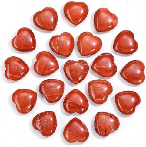 Jovivi 20pcs Heart Crystals 0.8 * 0.4 Inches Natural Rose Quartz Healing Crystal Carved Polished Hearts Palm Gemstones Worry Stone Chakra Reiki Meditation Love Gift in Saudi Arabia