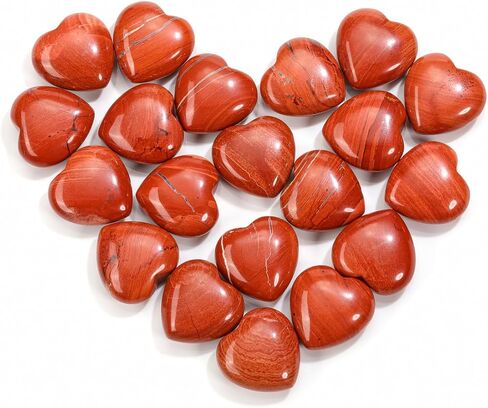Jovivi 20pcs Heart Crystals 0.8 * 0.4 Inches Natural Rose Quartz Healing Crystal Carved Polished Hearts Palm Gemstones Worry Stone Chakra Reiki Meditation Love Gift in Saudi Arabia