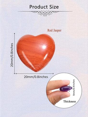Jovivi 20pcs Heart Crystals 0.8 * 0.4 Inches Natural Rose Quartz Healing Crystal Carved Polished Hearts Palm Gemstones Worry Stone Chakra Reiki Meditation Love Gift in Saudi Arabia