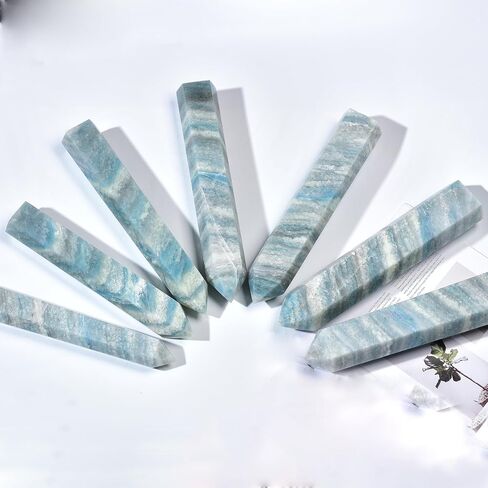 JIC Gem Natural Trolleite Obelisk Tower Wand Large Healing Crystal Point Wand 6 Faceted Reiki Chakra Meditation Therapy Home Decor Crystal Gift 2.2-2.6 Lbs in Kuwait