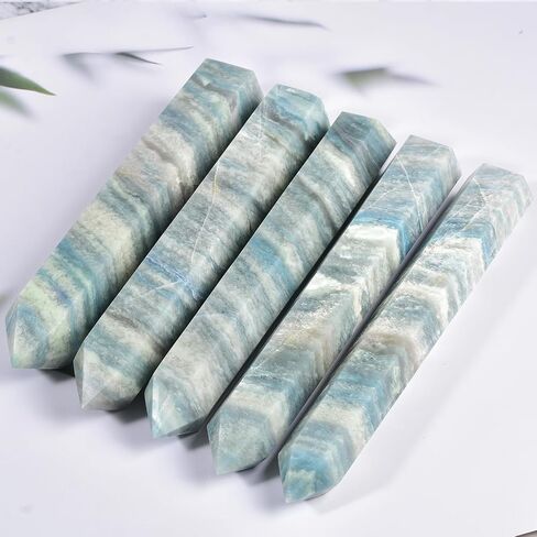 JIC Gem Natural Trolleite Obelisk Tower Wand Large Healing Crystal Point Wand 6 Faceted Reiki Chakra Meditation Therapy Home Decor Crystal Gift 2.2-2.6 Lbs in Kuwait