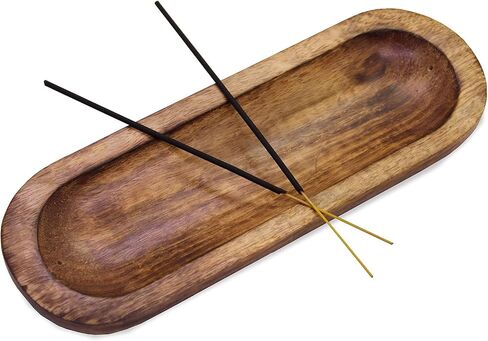 Incense Burner Or Incense Stick Holder - Incense Tray Wooden Ash Catcher - Handmade Mango Wood Incense Stand for Gifting. Modern Home Decor in Kuwait