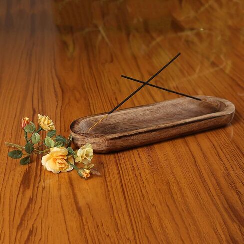 Incense Burner Or Incense Stick Holder - Incense Tray Wooden Ash Catcher - Handmade Mango Wood Incense Stand for Gifting. Modern Home Decor in Kuwait