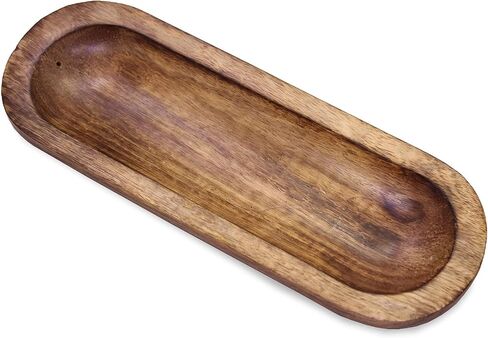 Incense Burner Or Incense Stick Holder - Incense Tray Wooden Ash Catcher - Handmade Mango Wood Incense Stand for Gifting. Modern Home Decor in Kuwait