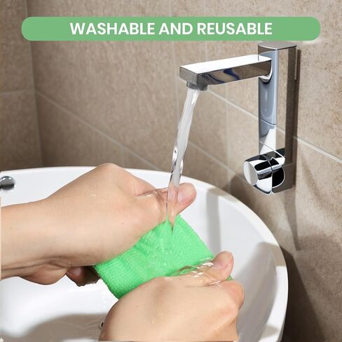 Windshield Cleaning Tool Car Window Cleaner with 5 Reusable and Washable Microfiber Pads and Extendable Handle Auto Inside Glass Wiper Kit Green in Saudi Arabia
