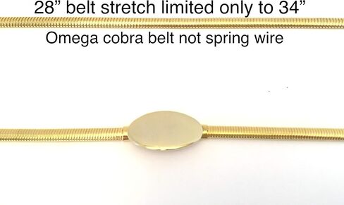 Marshal Metal Fashion Belt Omega Chain 18K Gold Plating Stretch Skinny Cobra Belt 1/4" (7mm) size 28"--34" in Kuwait