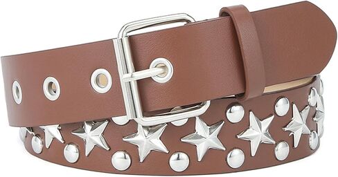 Rock Star Rivet Belt PU Leather Punk Studded Belt for Women Men Gothic Belt for Jeans Pants in Saudi Arabia
