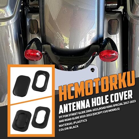 Motorcycle Filler Antenna Hole Cover Fit for Harley Touring Street Glide 2006-2022 Road Glide 2010-2022 Road King Special 2017-2022 Black in Saudi Arabia