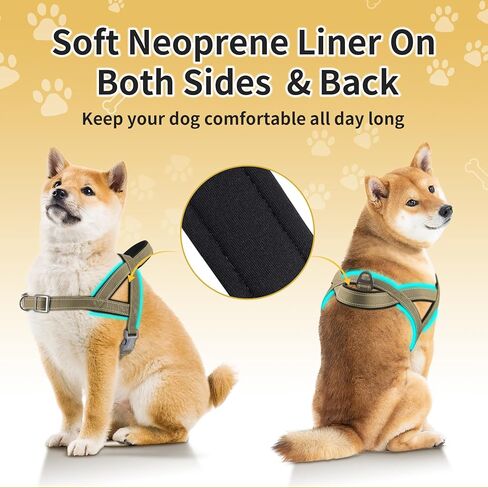 حزام مضاد للسحب للكلاب، حزام عاكس للجراء بمقبض ناعم مبطن، حزام للحيوانات الأليفة مقاوم للهروب/سريع التركيب وقابل للتعديل للكلاب الصغيرة والمتوسطة والكبيرة، سهل للتدريب على المشي (أحمر، صغير) in Kuwait