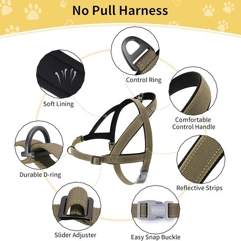 حزام مضاد للسحب للكلاب، حزام عاكس للجراء بمقبض ناعم مبطن، حزام للحيوانات الأليفة مقاوم للهروب/سريع التركيب وقابل للتعديل للكلاب الصغيرة والمتوسطة والكبيرة، سهل للتدريب على المشي (أحمر، صغير) in Kuwait