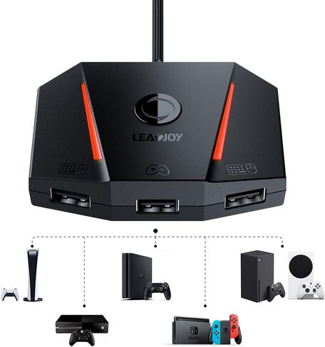 محول لوحة المفاتيح والماوس لوحدة التحكم في الألعاب VX2 AimBox متوافق مع PS4، وXbox Series X/S، وXbox One، وNintendo Switch، ومحول MnK مع وظيفة صوت 3.5 مم لألعاب إطلاق النار in Saudi Arabia