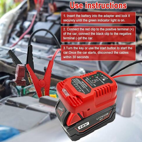 Jumper Cable Clamps for Milwaukee M18 Batteries, 13.5V Step Down Converter Design, Portable Battery Jumper Starter Automotive Booster Cables Power for Car Jump Starting Using Tool in Saudi Arabia