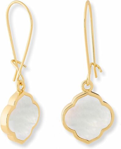 Rocksbox Boston Drops - Gold Dangle Earrings for Women - 14k Gold Plating with Natural Stone - Premium Quality Jewelry - 1.75" in Saudi Arabia