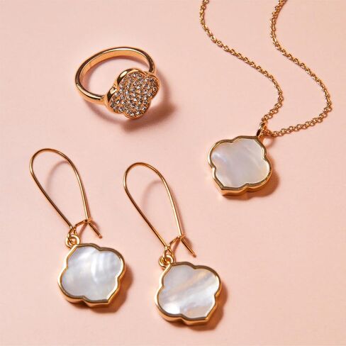 Rocksbox Boston Drops - Gold Dangle Earrings for Women - 14k Gold Plating with Natural Stone - Premium Quality Jewelry - 1.75" in Saudi Arabia